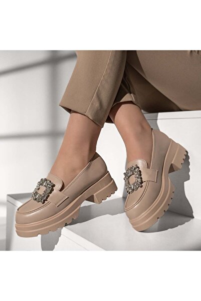 BMoD Pantofi casual bej pentru femei cu accesoriu decorativ MOD09976