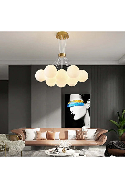 ALC-Shop MODERN Πολυέλαιος, Κρεμαστός, LOFT BAGLIORE, Σφαίρα, 11xE27, Ρυθμιζόμενο Ύψος, Χρυσός