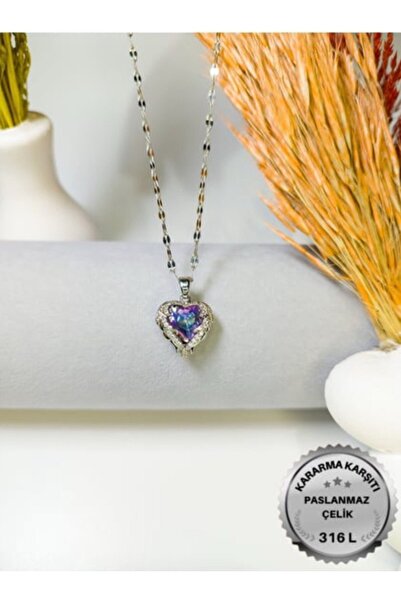 Yades 316L 1St Grade Stainless Steel Special Series Blue Crystal Heart Model ...