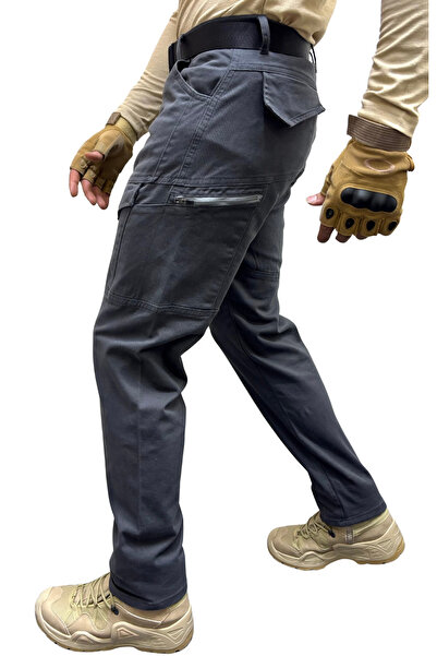 Polviton Men's Cargo Pants Tactical Outdoor Combat Pocketed Lycra Gabardine Fabric