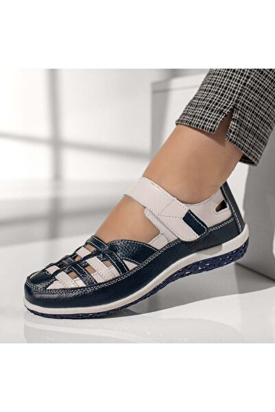 BMoD Pantofi sport damă albi și albaștri cu velcro MOD11351