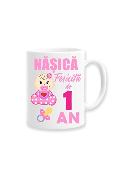 OEM Cană personalizată pentru nașă cu mesajul: „La mulți ani nașă pentru 1 an...