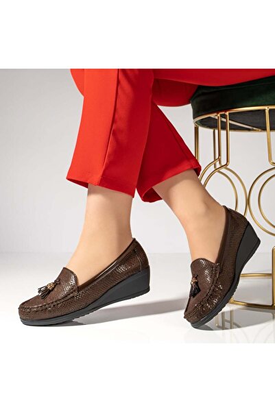 Modlet.ro Women's brown platform casual shoes with tassels MOD13022