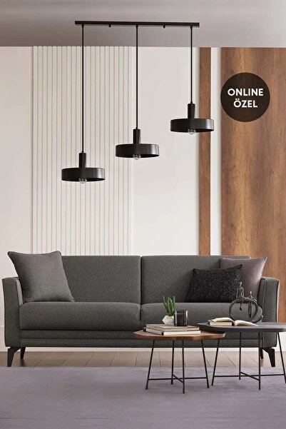 Enza Home Forte Plus 3'lü Yataklı Koltuk - Gri