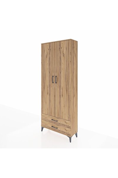 Dienni Arges Dolap 5 Raflı 2 Çekmeceli 2 Kapaklı 88x30x221 Çam-Çam