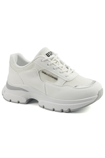U.S. Polo Assn. Women's White Low-Top Sneakers - Lightweight & Trendy Design for Everyday Wear