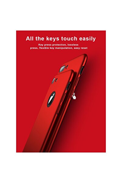 iPaky Full Cover 360 Case for Apple iPhone 8 Plus - Red + Free Screen Protector