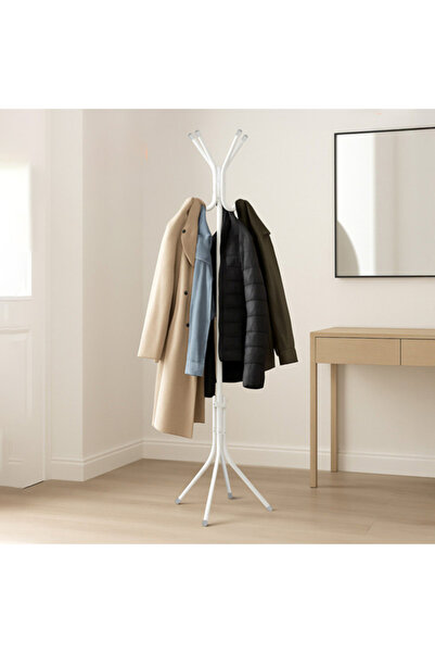 zola Ράφι ρούχων σε σχήμα δέντρου, Zola, 3 επίπεδα, 12 κρεμάστρες, 4 πόδια, σίδερο, 42 x 170 cm, λευκό