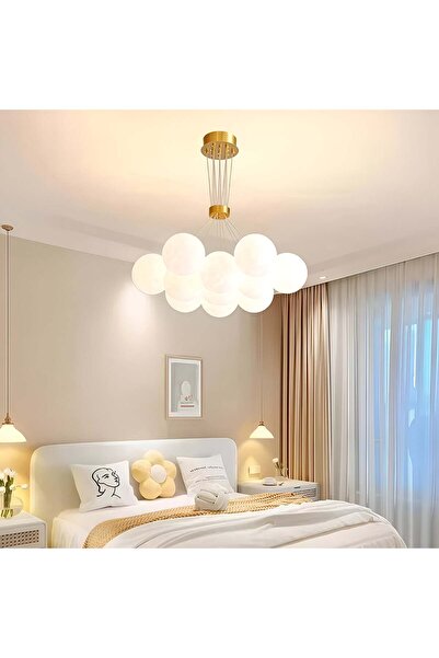 ALC-Shop MODERN Πολυέλαιος, Κρεμαστός, LOFT BAGLIORE, Σφαίρα, 11xE27, Ρυθμιζόμενο Ύψος, Χρυσός