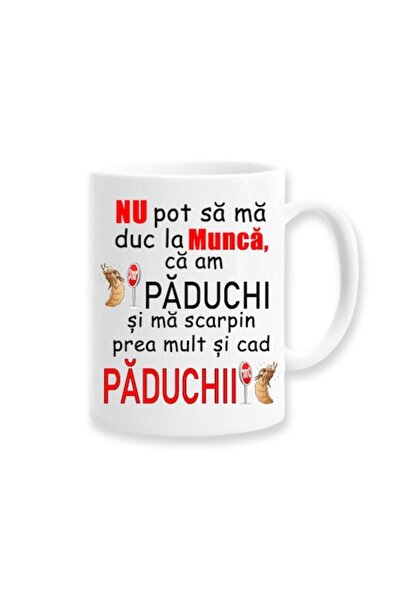 OEM Cană personalizată cu mesaj amuzant: „Nu pot merge la serviciu pentru că ...
