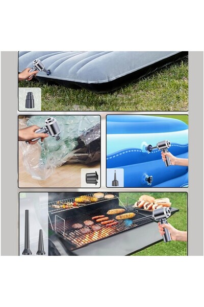 Flippy Portable Vacuum Cleaner for Car & Home, 3 Speeds, USB-C Fast Charge, 2000mAh, 7 Nozzles, Blac