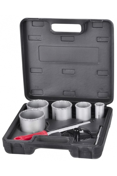 SGTT Комплект от 5 диамантени боркорони 33-53-67-73-83 мм в пластмасова транс...