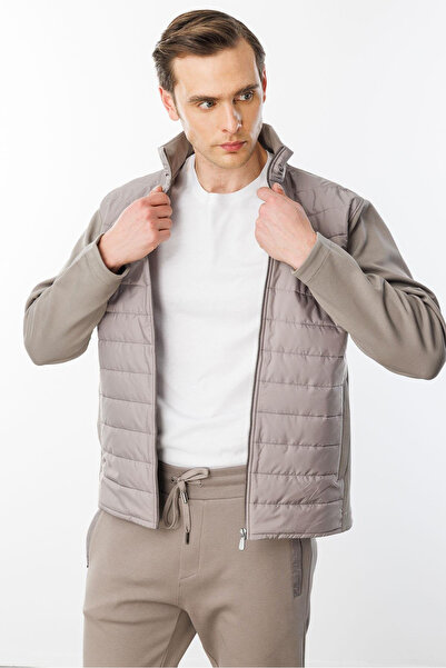 Desen Triko Men's Pioneering Quilted Tracksuit Top and Mink
