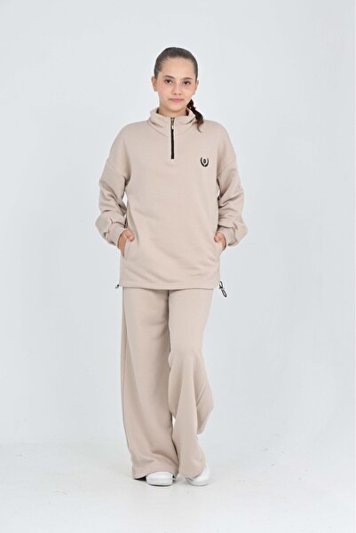 Toontoy Girl's Infinity Embroidered Tracksuit Set