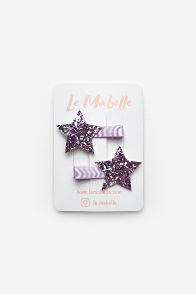 Le Mabelle Lila Simli Yıldız Figürlü 2'li Kız Çocuk Klips Toka