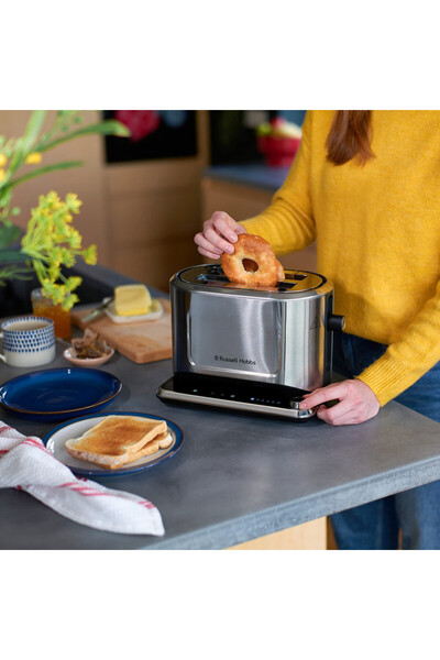 RUSSELL HOBBS Attentiv 26210-56 Toaster, 1640W, 2slice, 6level, Memory, Touch, LED, Black/Steel