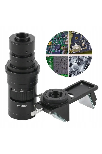 Rosfix Zoom WD100 Set Obiectiv 0,7x–5x + Modul 3D | C-Mount | FHD | 22–27 mm