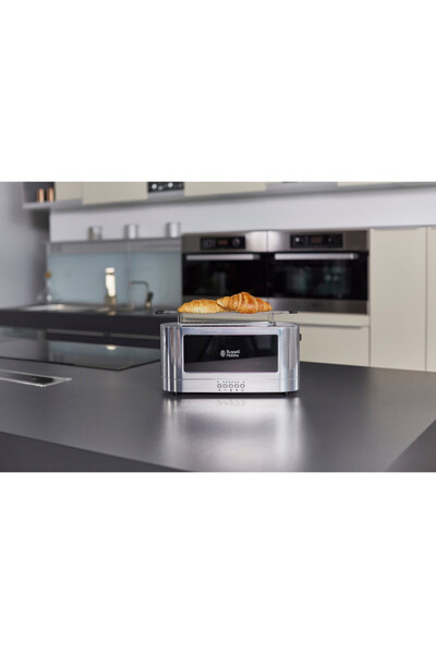 RUSSELL HOBBS Elegance 23380-56 Bread Toaster, 1420W, 2slices, 6levels, LED, Lift&Look, Steel/black