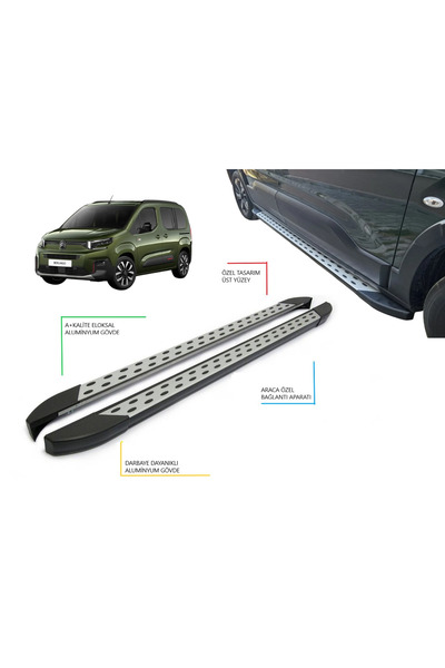 TUNAX OTO BERLİNGO CAMLI VAN KISA ŞASE NOKTALI YAN BASAMAK 2019 2020 2021 202...