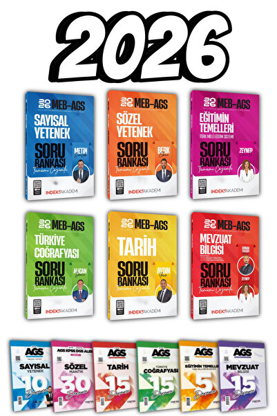 İndeks Akademi 2026 MEB-AGS Tüm Dersler Soru Bankası Deneme Seti Yayıncılık