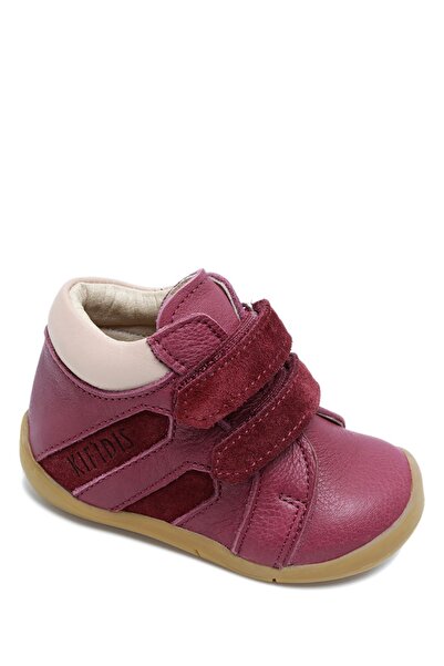 Kifidis GT12-V2 İlk Adım Erkek Çocuk Deri Ayakkabı 19-25 Vişne Deri