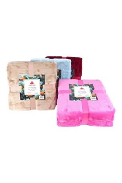 MAPLE LEAF Flannel Blanket 220x240cm Solid Assorted Per Pc