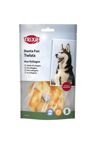 Trixie Recompense Pentru Caini, Twists, Invelite in Carne de Pui, cu Colagen, 85 g, 31145
