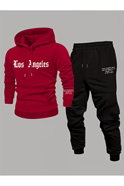 bellanova Los Angeles Printed Three-Thread Winter Hoodie and Sweatpants Set