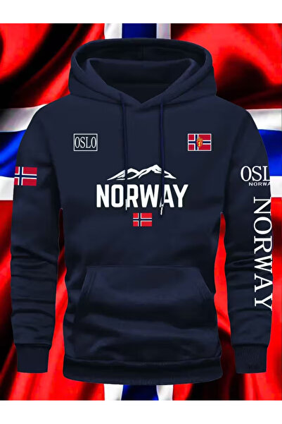 valeriae Norwegian Design Winter Three-Thread Hoodie – Oslo Printed Premium Quality