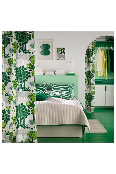 IKEA yatak örtüsü, beyaz-bej, 160x250 cm