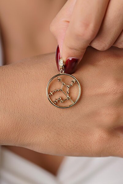 Fiyonk Kuyumculuk 14 Ayar Altın Başak Burcu Kolye Ucu Burç Yıldız Haritası