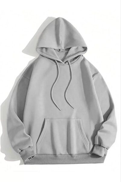 lunirawear 3 Thread Cotton Unisex Hooded Sweetshirt - Gray