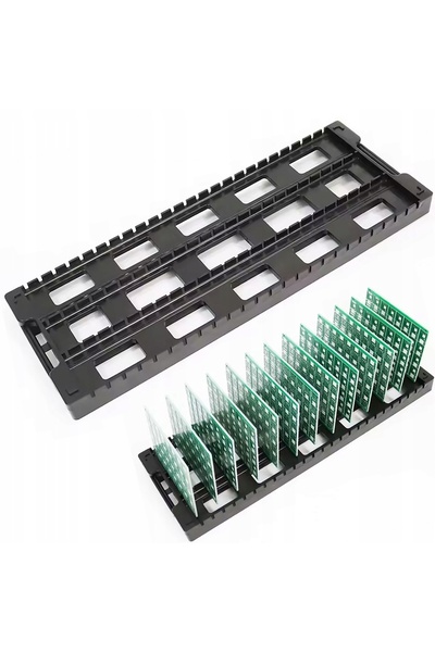 Rosfix Suport Antistatic PCB 43x14 cm – 25 Sloturi | Pentru Asamblare și Testare