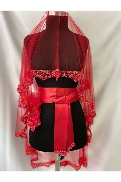 COOL NİGHT Kinna Night 4 Pieces Bridal Veil Set Kinna Veil Kinna Gloves Waist...