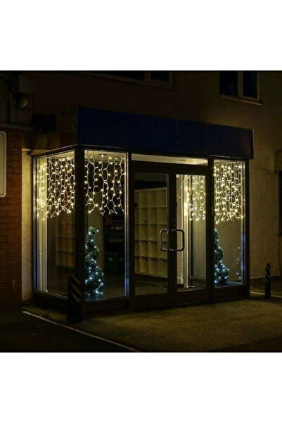 Wertcraft Instalatie tip ploaie,perdea alb cald, interconectabila, 384 led 9 m x 1 m