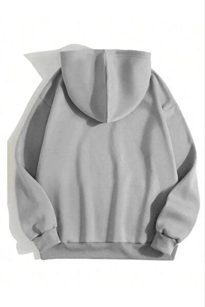 lunirawear 3 Thread Cotton Unisex Hooded Sweetshirt - Gray