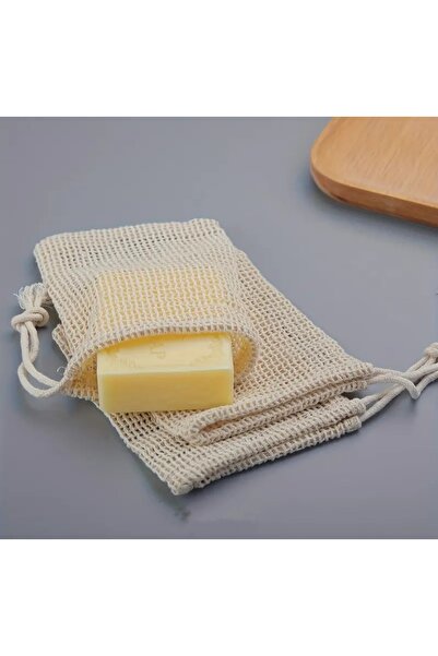 MiniStand مجموعة من 3 أكياس صابون من القطن الطبيعي مقاس 9×15 سم، حامل صابون، ليفة استحمام، إكسسوار حمام