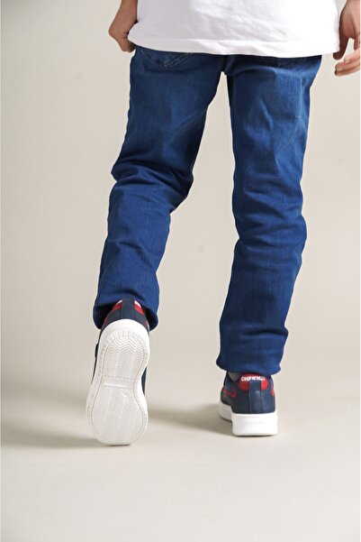 Zerenyus Star-X Velcro Orthopedic Seasonal Children's Sports Shoes Navy Red