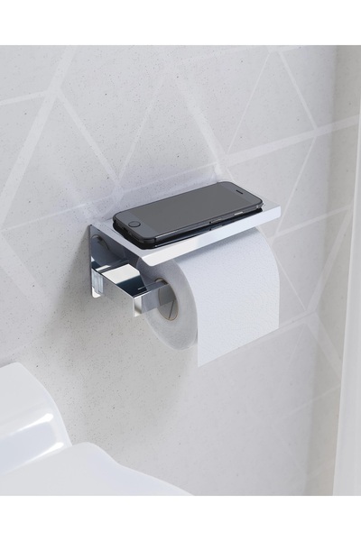 Sonia حامل مناديل التواليت من إس-كيوب مع رف - كروم