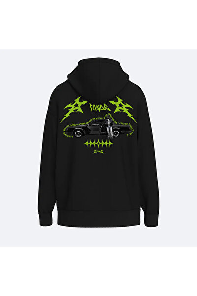 Fandr Store هودي أسود بقصة عادية للجنسين من لوثر