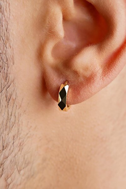 Fiyonk Kuyumculuk 14 Ayar Altın Asimetrik Kesim Halka Küpe Erkek