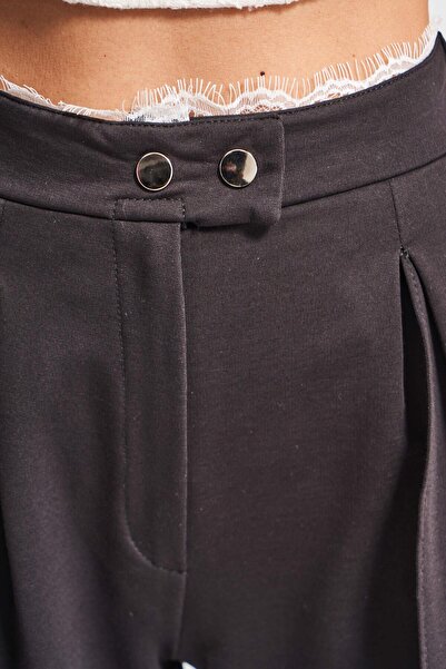 its basic Жіночі чорні штани w5-1 Palazzo Fit з еластичним поясом і мереживними деталями