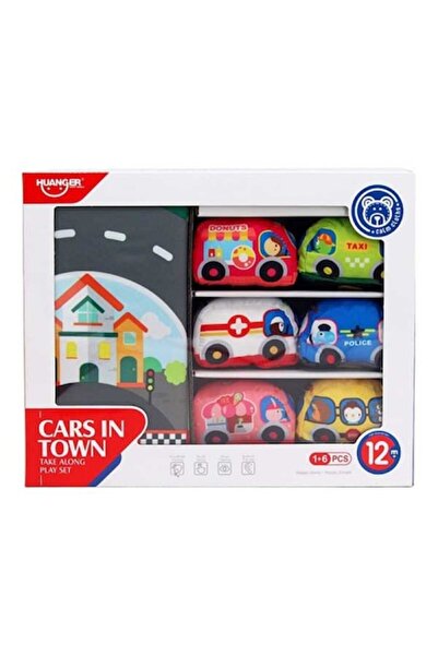 huanger Set bebe 6 masinute din plus cu sunete si covor circuit/geanta transport