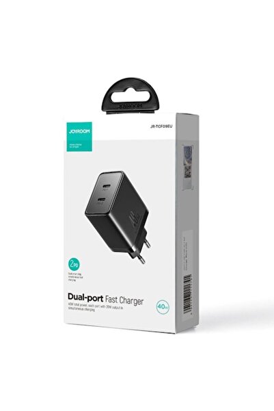 Joyroom Încărcător de rețea (JR-TCF09), 40W, 2xUSB-C, PD, Negru