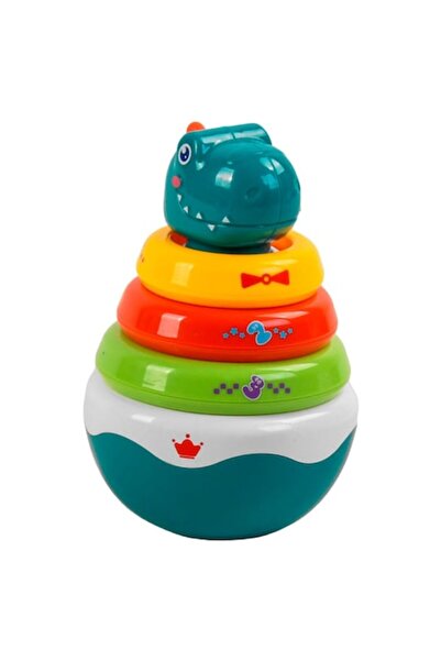 Toy Toy Toy Jucărie educativă pentru copii – Piramidă cu clopot de dinozauri ...