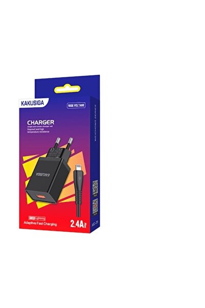 KAKUSİGA Lightning Charger and Data Cable 2.4A, 1M, Black