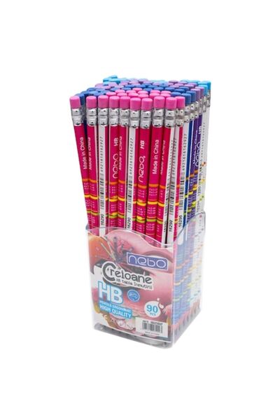 NEBO Creioane HB cu tabla înmulțirii, set de 90, 4 culori