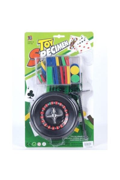 Toys Roata pentru jocuri de noroc, carti si jetoane, joc de poker, joc de masa educativ, colorat