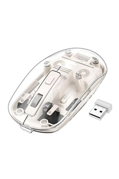 Hoco Mouse wireless GM29, 2.4G și Bluetooth 5.0, design transparent, conector...
