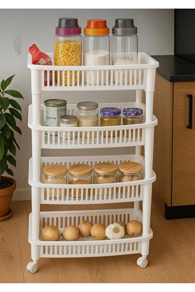 E&N Organizer 4 Katlı Tekerli Tezgah Arası Raf Düzenleyici